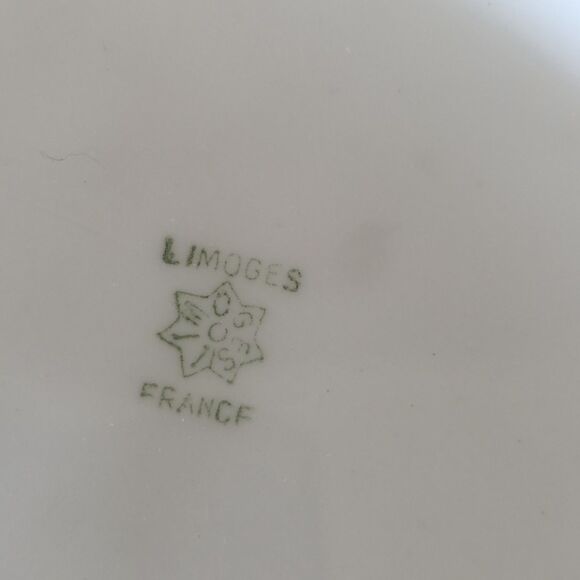 Limoges B&H Blakeman & Henderson Hand Painted Gold Rim Dish Woman Swan Cupid 12" - Picture 7 of 13